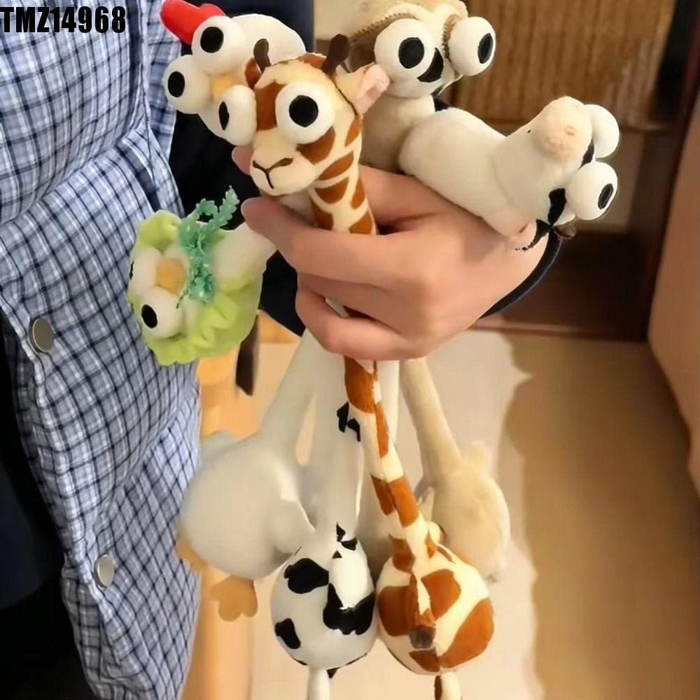 TMZ14968 Chaveiro De Pelúcia De Frango Com Pescoço Longo , Pingente De Bolsa De Girafa Estilo Fofo De 40 Cm , Cor Branca