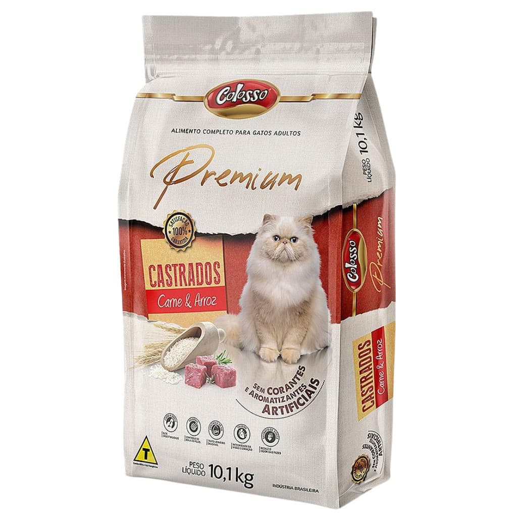 Ração Colosso Premium Gato Castrado 10 Kg Carne