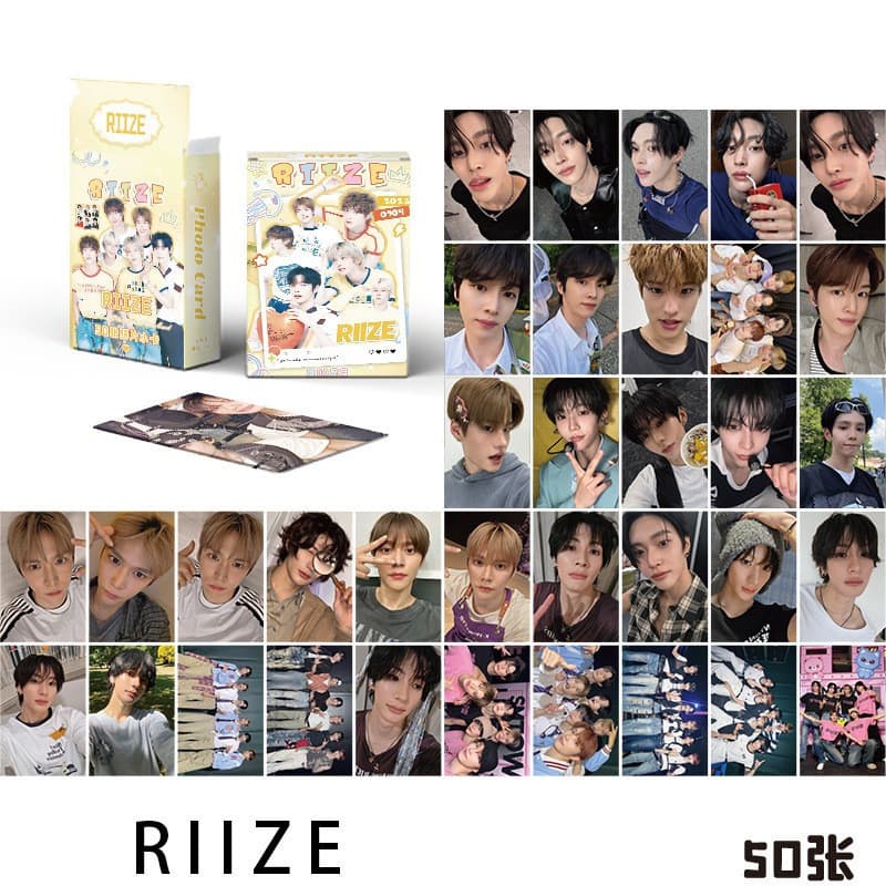 LINXX 50 Peças de Cartões Holográficos a Laser RIIZE, Série de Photocards Kpop, Postais R0ZU YMLU