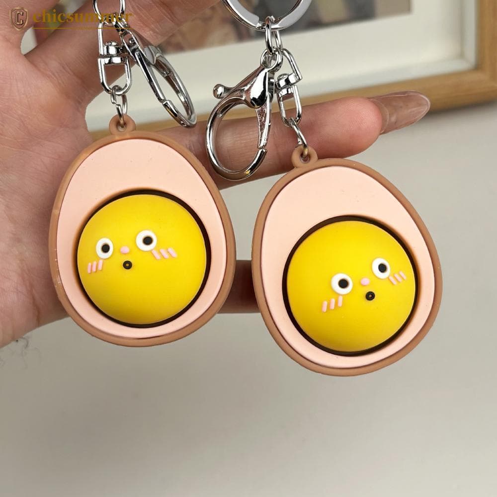 CHICSUMMER Bonito Ovo Abacate Em Forma De Fidget Clicker Chaveiro Clique Nítido Som Botão Alívio Do Estresse Brinquedo S