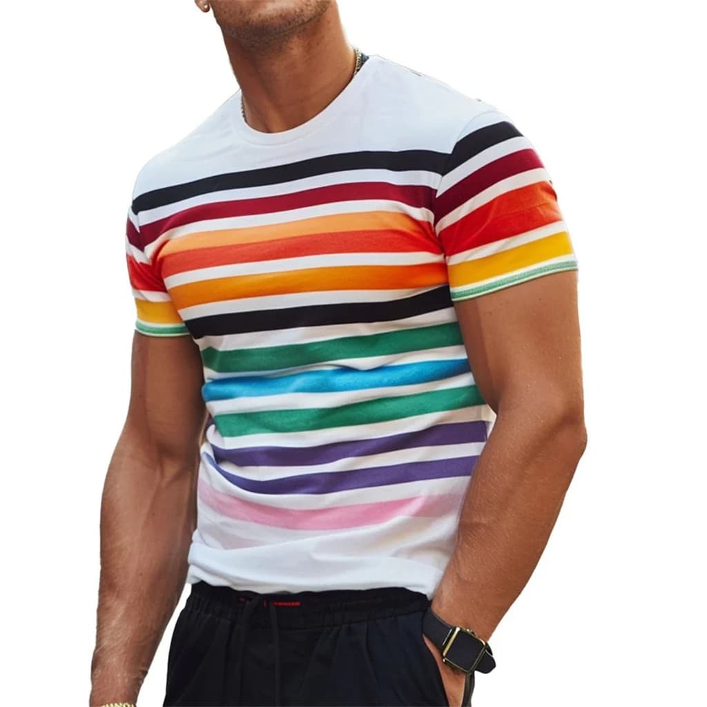 Moda Listra 3D Impresso Camisetas Para Homens Verão Casual Tripulação Pescoço Manga Curta Camiseta Solta Vintage Respirá