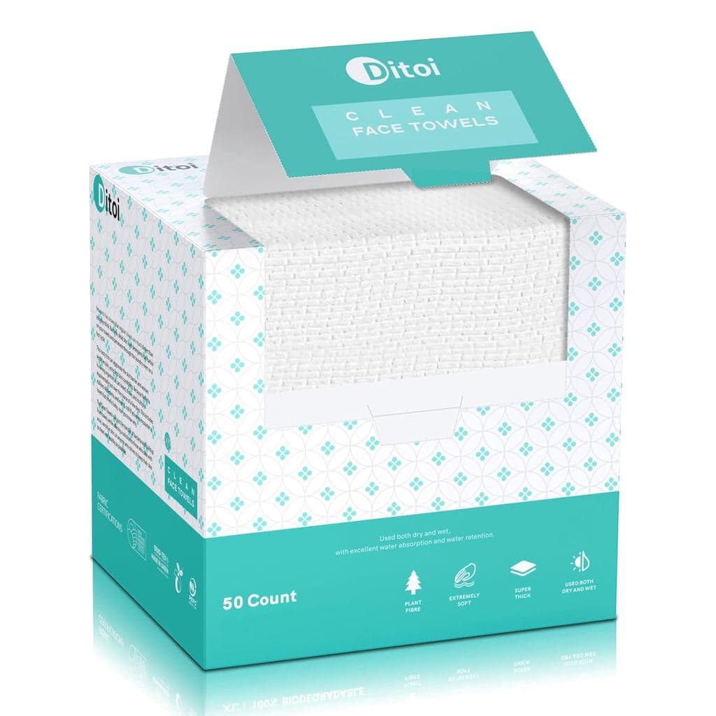 Toalhas de Rosto, Toalha de Rosto Descartável 10"×12", Toalhetes de Rosto XL, Lenços Secos Ultra Macios para Remover Maq