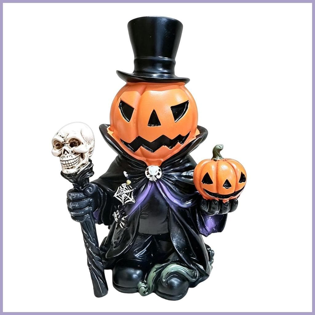 Decorações De Mesa De Abóbora Resina Gótica Festa De Halloween Com Chapéu Superior Bonito Masculino Estatueta Crianças o