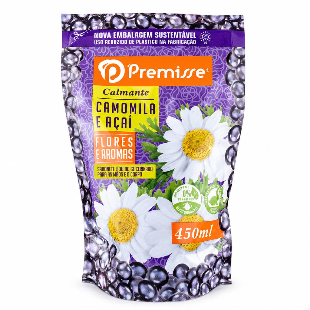 Sabonete Líquido Flores e Aromas Refil 450ml Camomila e Açaí