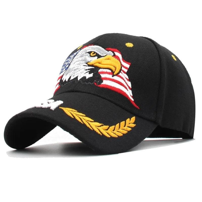 Novo Boné de Beisebol Masculino com Estampa de Animal, Bonés Patrióticos com Águia Calva e Bandeira Americana, Bonés Sna