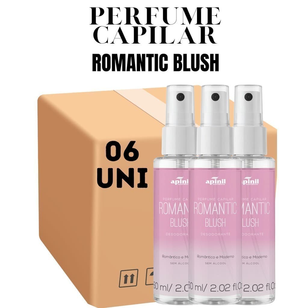 Kit 06 Unidades Perfume Capilar Apinil 60ML Romantic Blush (Campanha)