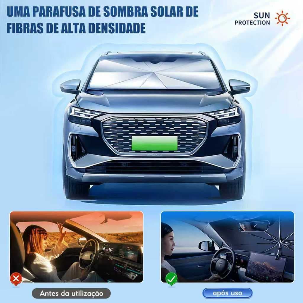 Guarda-Sol para Para-Brisa de Carro Dobrável Tipo Guarda-Chuva Protetor Solar