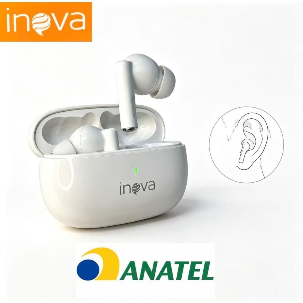 Fone de Ouvido Sem Fio Bluetooth Inova Original com Design Moderno