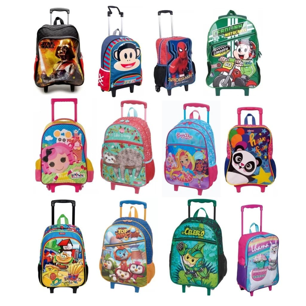 Mochila Grande Com Rodinha Escolar Infantil Modelos Original Sestini Pacifc Xerus