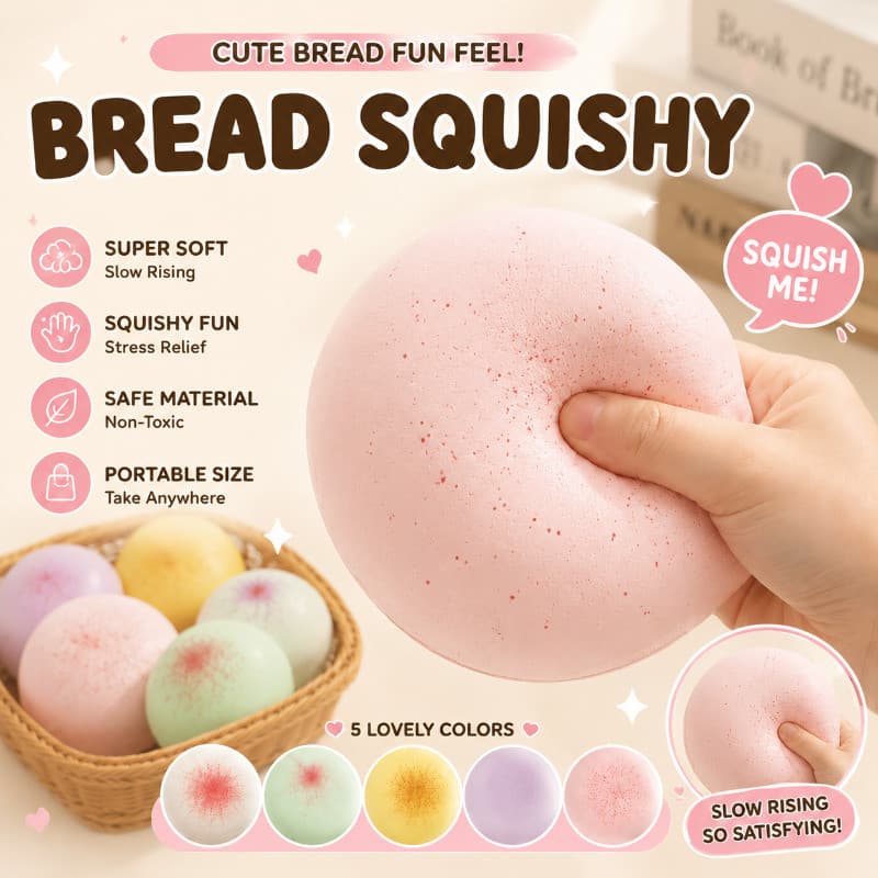 【Brinquedo Divertido】Pão Macio/Antiestresse/Slow Rising/Para Relaxar/Decoração Criativa.