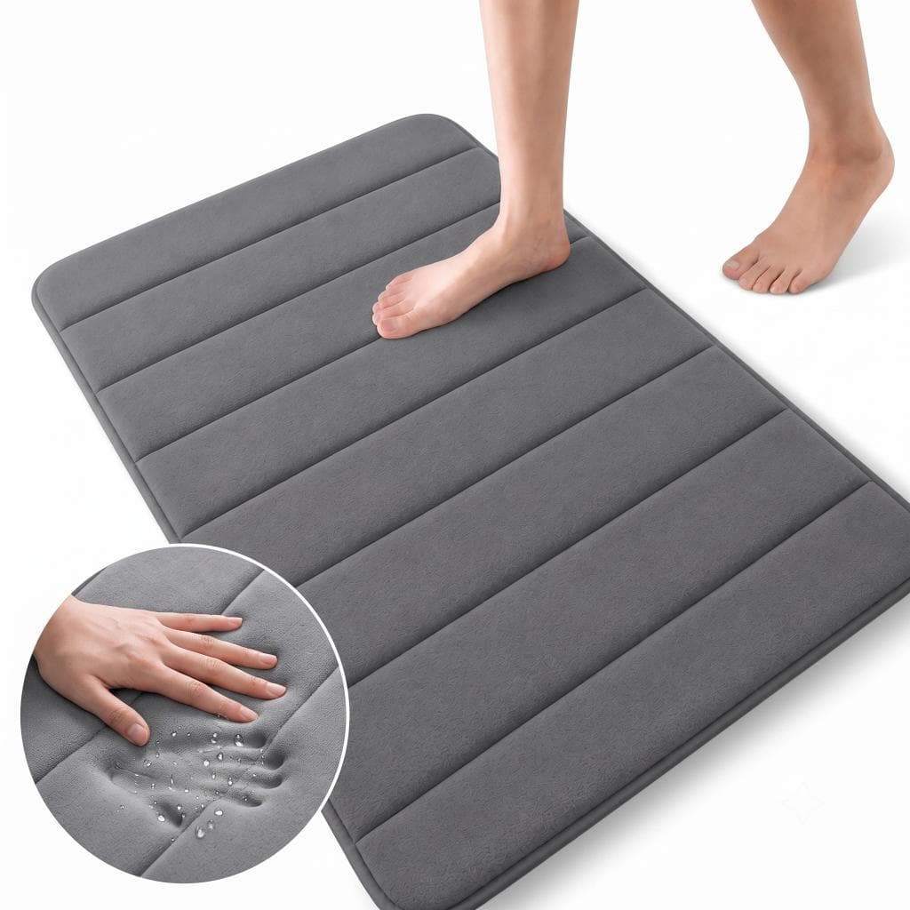 Tapete Antiderrapante para Banheiro Lavabo e Quarto Microfibra Absorvente Secagem Rápida 60x40cm