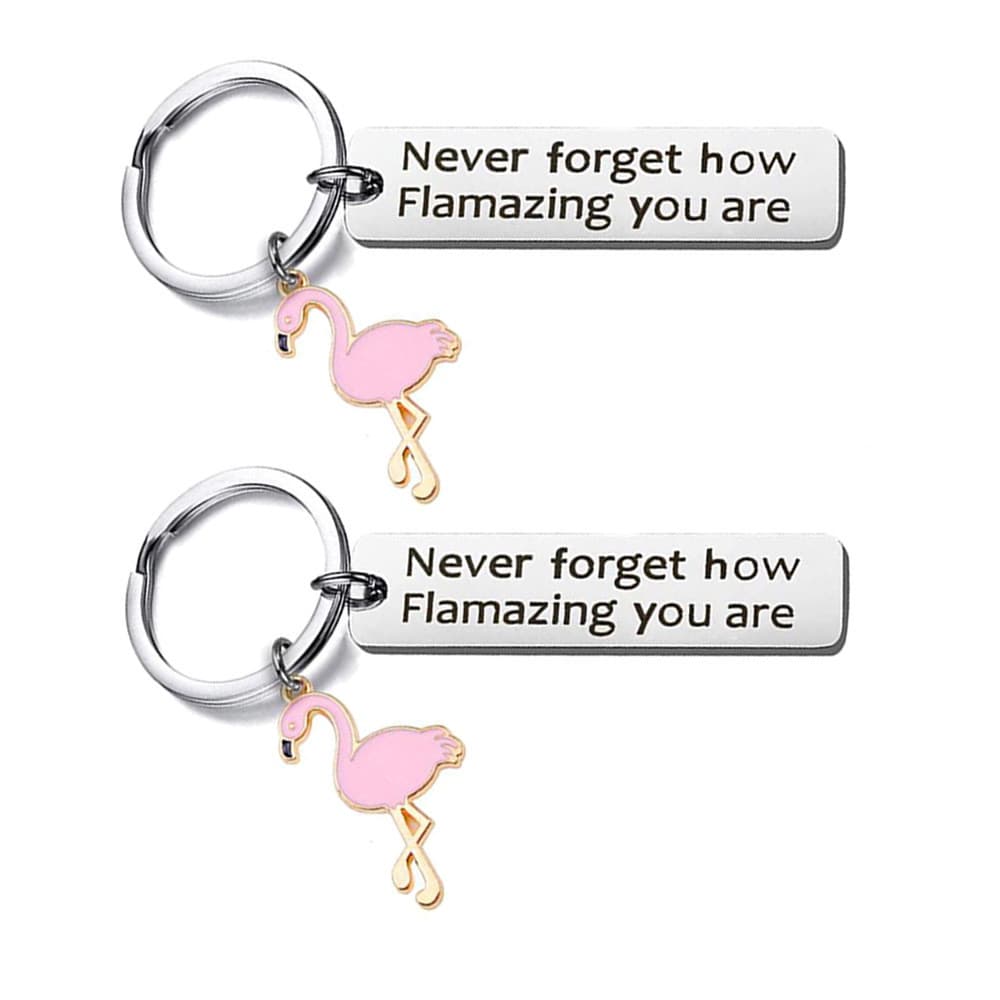 Presente Inspirador De Estilo Europeu E Americano Flamingo Nunca Se Esqueça Como Flamejante Você É Chaveiro De Aço Inoxi