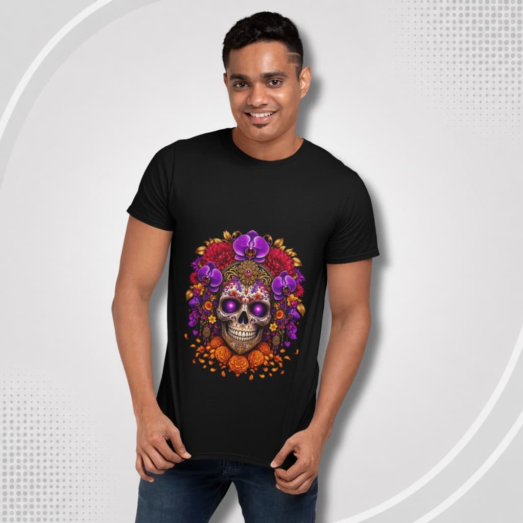 Camiseta Caveira Psicodélica Colorida – Skull Art Unissex Premium