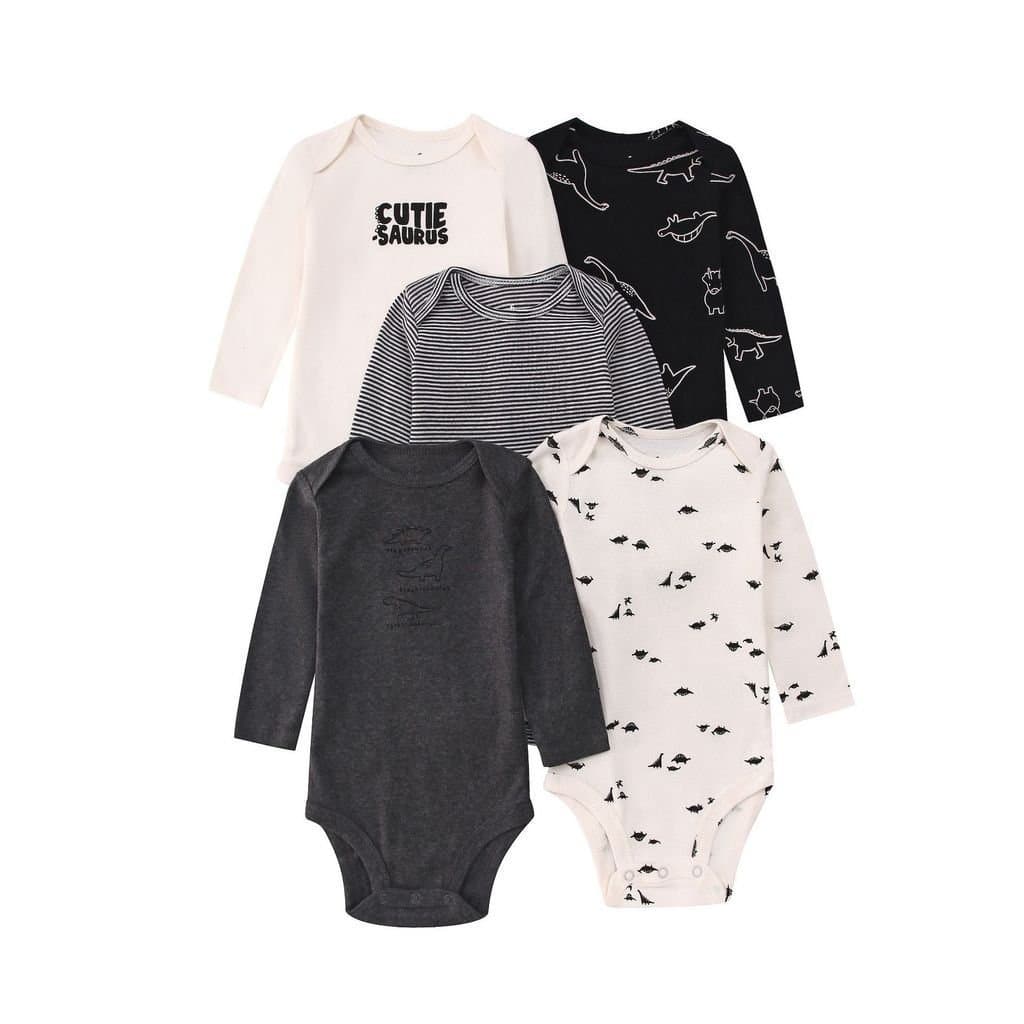 Novo Conjunto de Macacão Triangular de Manga Longa para Bebê, Primavera e Outono, Conjunto de Cinco Peças CCHH YDYG JZY0