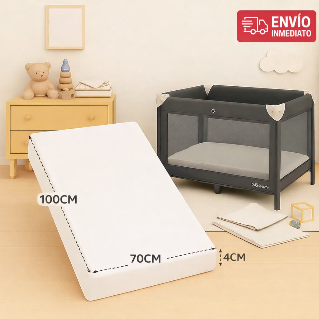 Colchão Colchonete para Berço 100x70cm Starx Dobrável e Portátil - Extra Macio