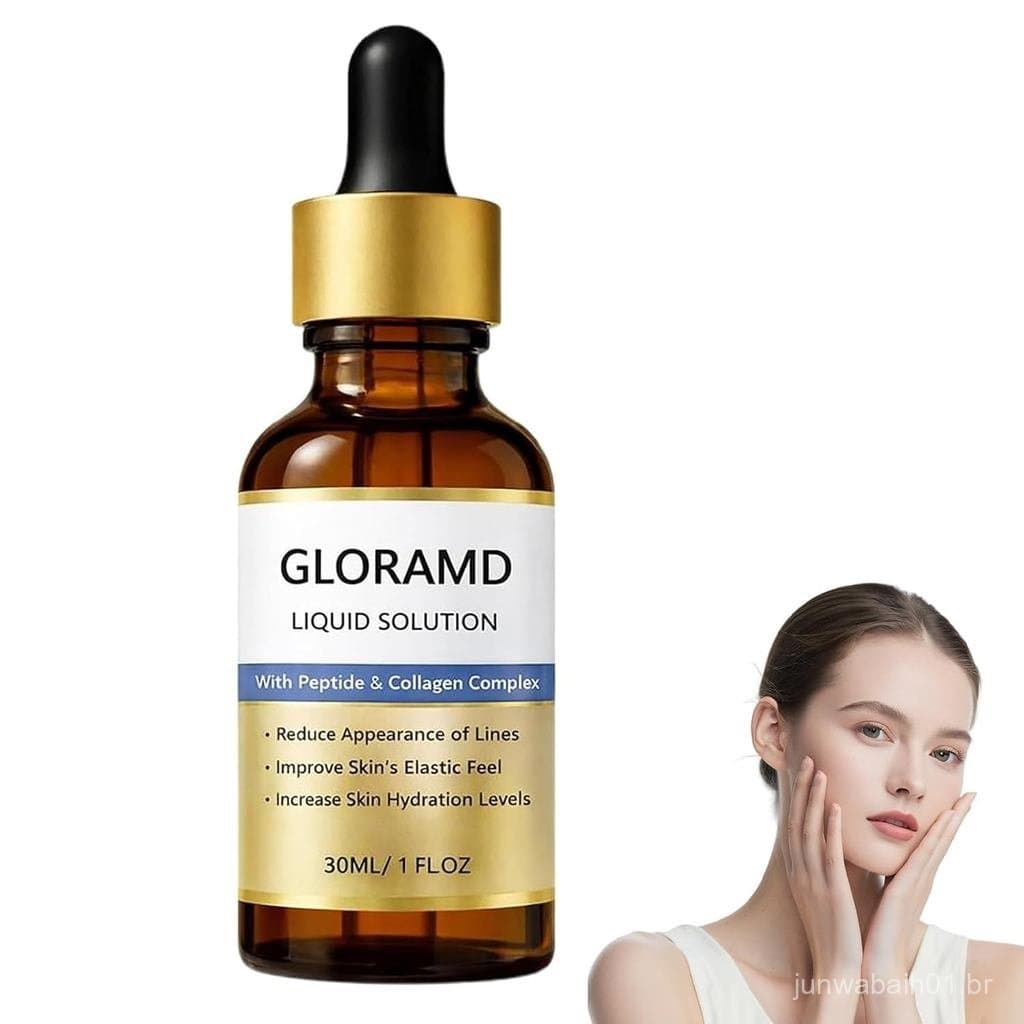 Glora Liquid Essence Collagen Óleo Antirrugas com Ácido Hialurônico, Peptídeos e Colágeno Hidrata, Firma, Reduz Linhas F