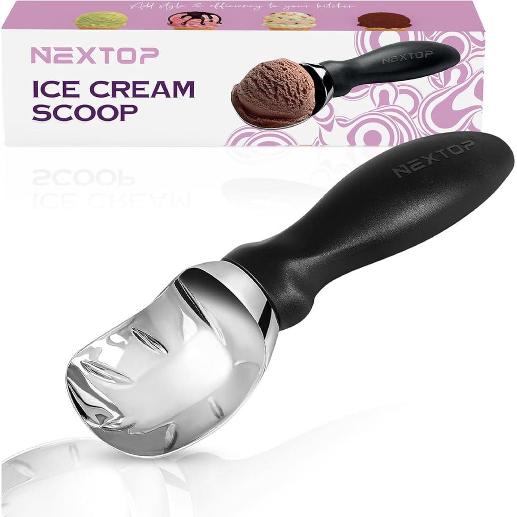 Colher de Sorvete Nextop com Cabo Confortável - Colher Ergonômica, Durável, Perfeita para Sorvete, Sorbet e Gelato, Idea