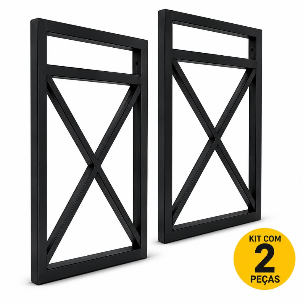 Kit Suporte Prateleira Estilo Industrial Prateleira Parede Preto
