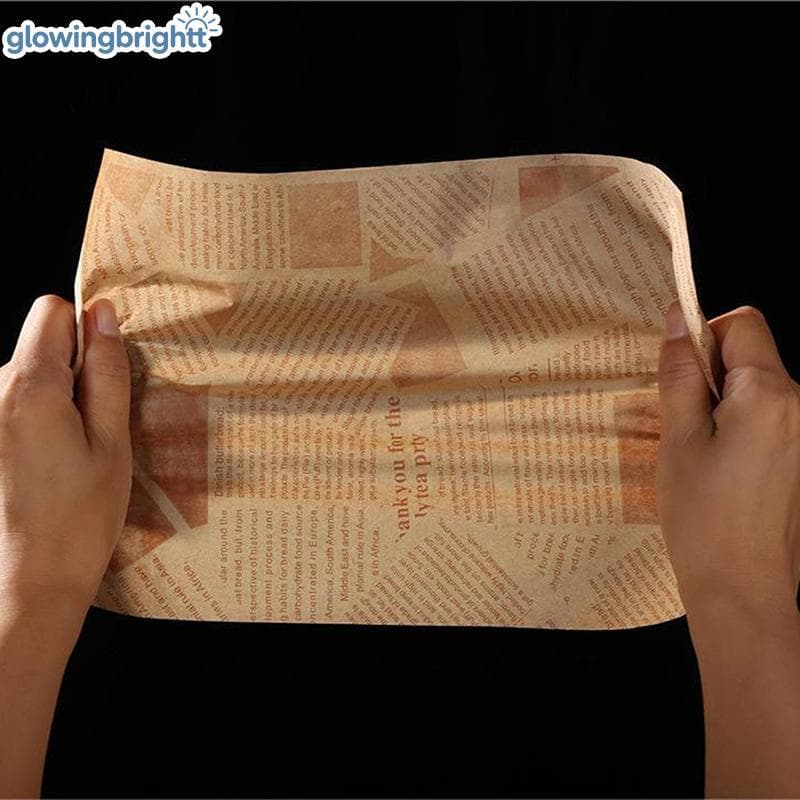GLOWI 50/100pcs À Prova De Óleo Sanduíche Hambúrguer Papel De Embrulho Fritadeira Forro Tapete