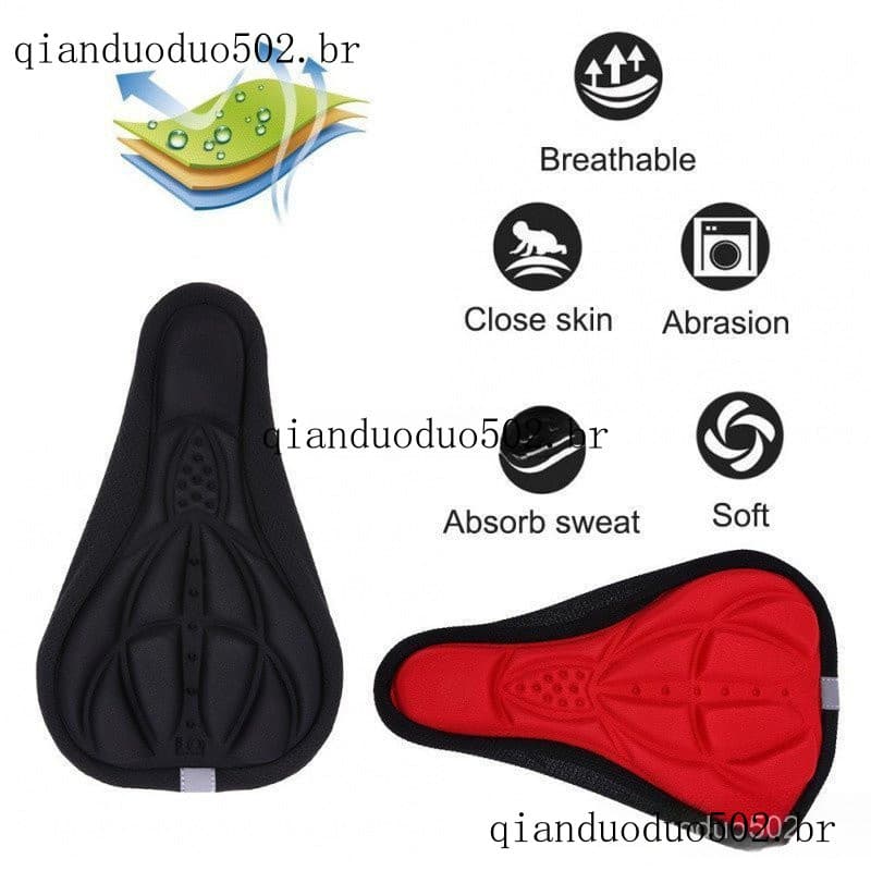 Capa para Selim em Gel Silicone Banco Almofada Forro Para Bicicleta，Almofada De Gel De Sílica Flexível Bicicleta Ciclism