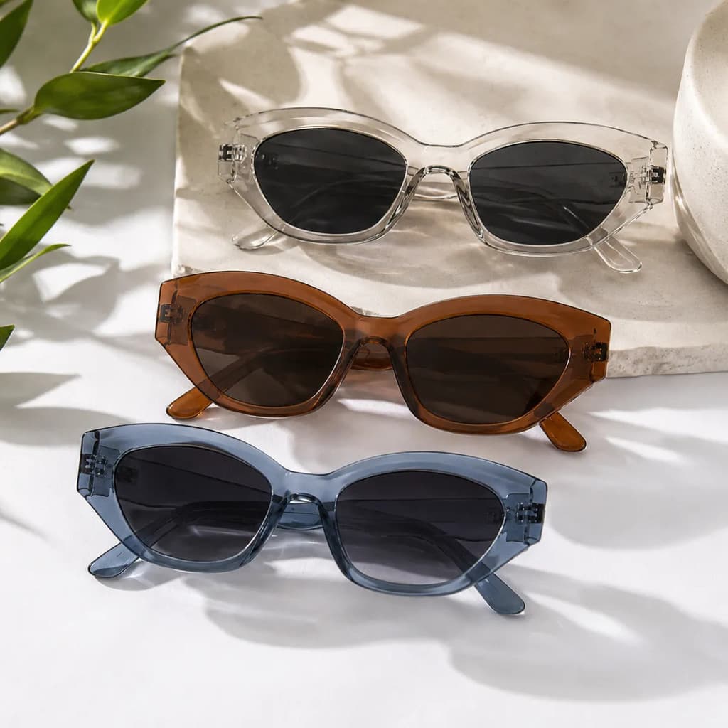 Óculos De Sol transparente Uv400 Fashion Moderno Retro
