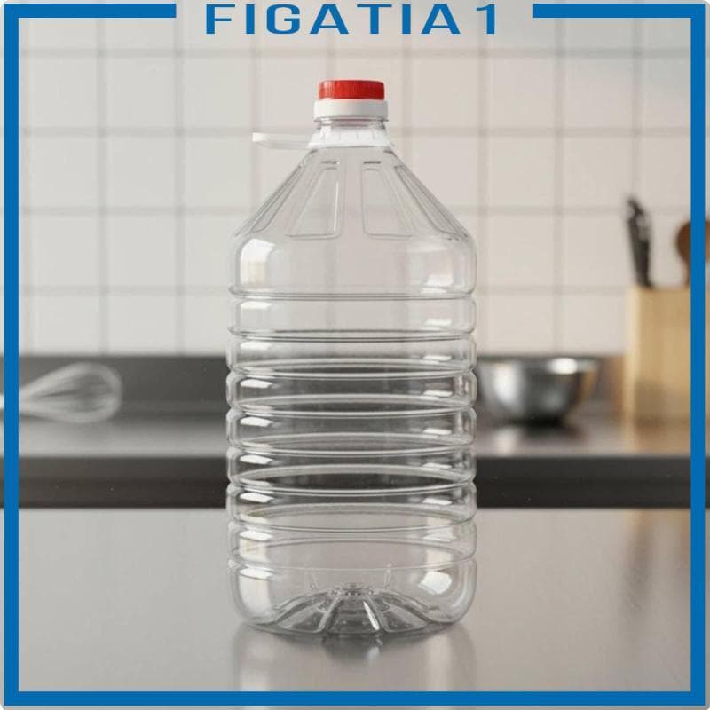 [Figatia1] Barril De Plástico PET De Longa Duração Com Alça Tampa De Rosca Segura Recipiente De Óleo Transparente Seguro
