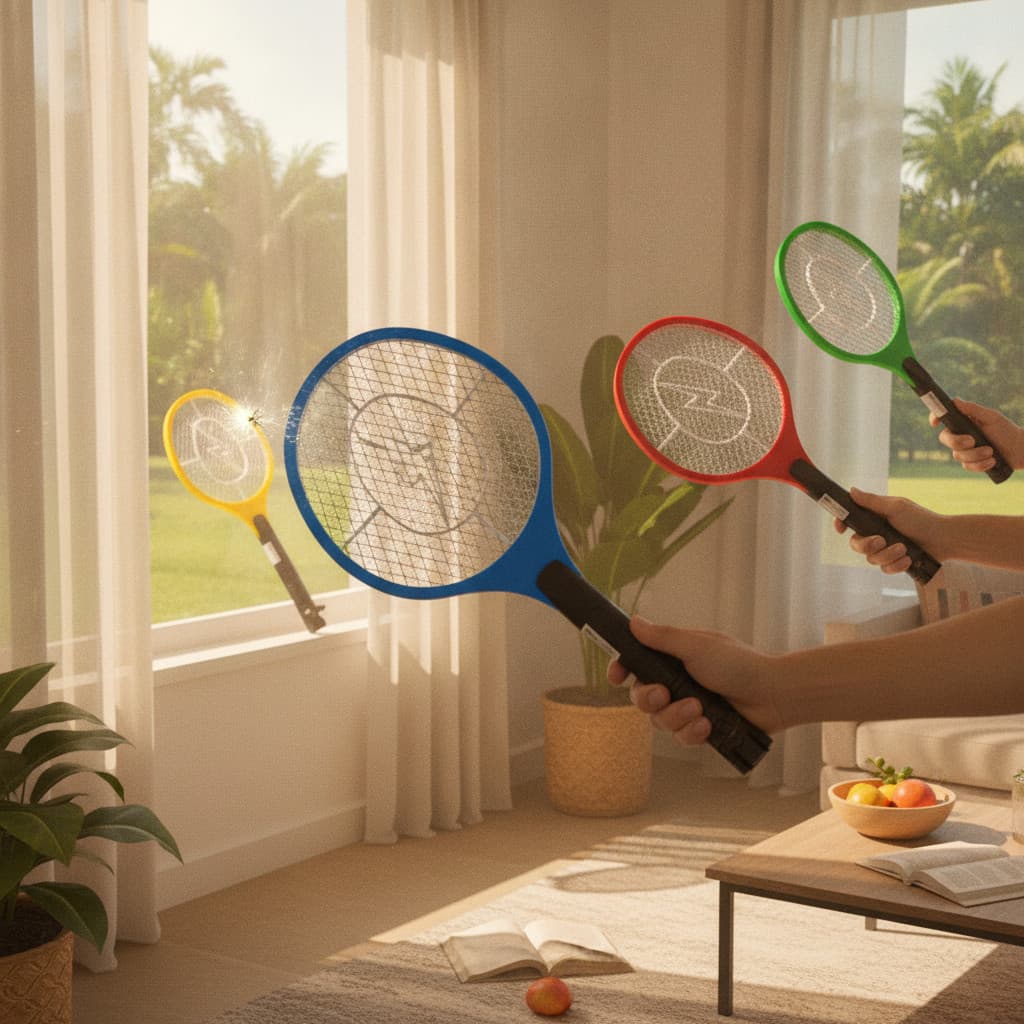 Raquete Elétrica Inovadora Recarregável para Eliminar Mosquitos Dengue e Pernilongos Doméstico