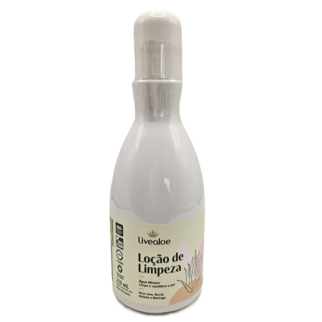 Loção Facial de Limpeza LiveAloe 210 ml – Água Micelar