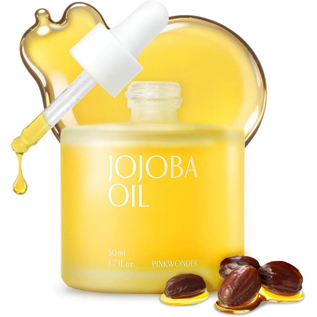 Óleo de Jojoba Orgânico USDA PINKWONDER |   Óleo 100% Puro, Prensado a Frio para Cuidados Faciais e Gua Sha |   Cuidado