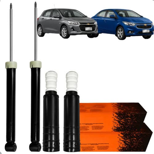 Par Amortecedor Traseiro Cofap + Kit Batente Onix Cobalt Prisma Joy