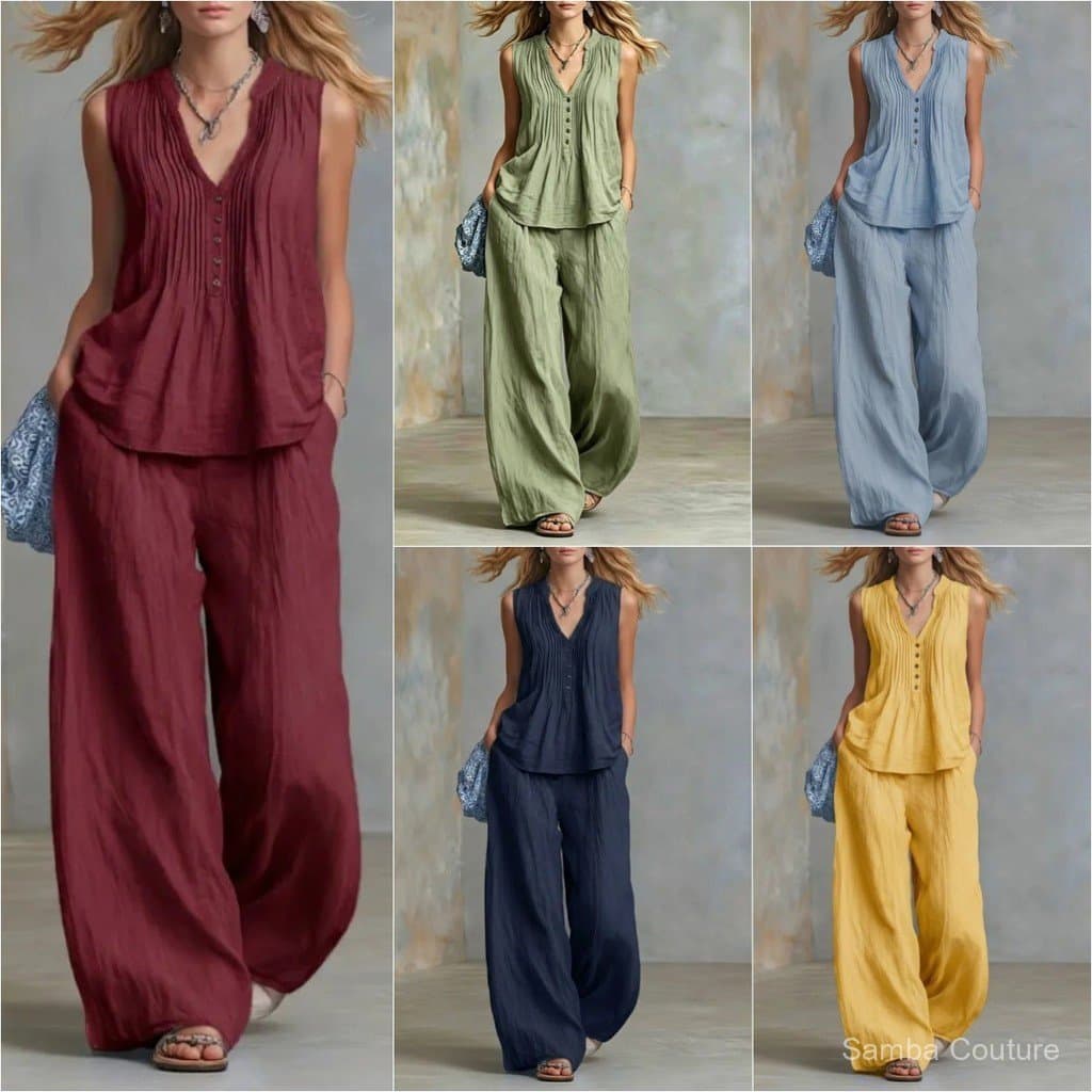 Conjunto de duas peças feminino plus size europeu e americano, casual, de cor sólida, com decote em V, franzido, solto,