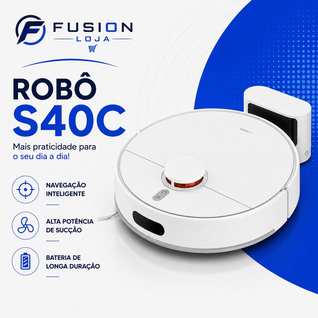 (NEW) Robô Aspirador S40C 5000 PA Inteligente Varre Aspira e Passa Pano Auto Recarga Silencioso App
