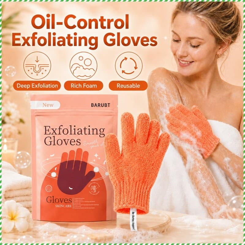 【Esfoliação Eficiente】Găng tay tắm tẩy tế bào chết kiểm soát dầu JMY / Controle De Óleo / Limpeza Profunda / Uso Unissex
