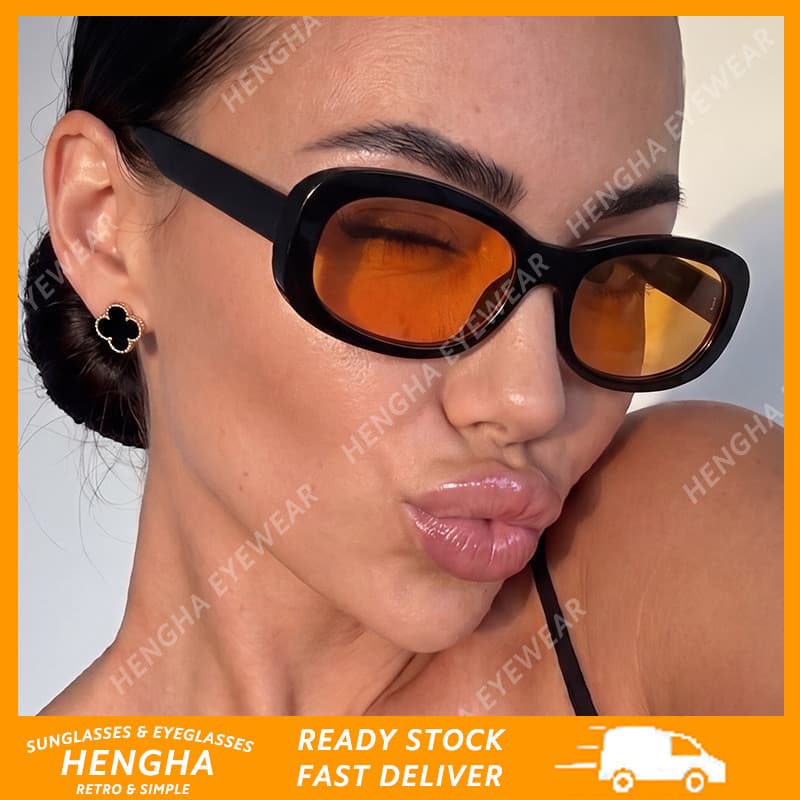 (HENGHA) Óculos De Sol Vintage Euro-Americanos Pequenos Ovais De Metal 2026 Novo Estilo Y2K Retrô Unissex , UV400 Para H