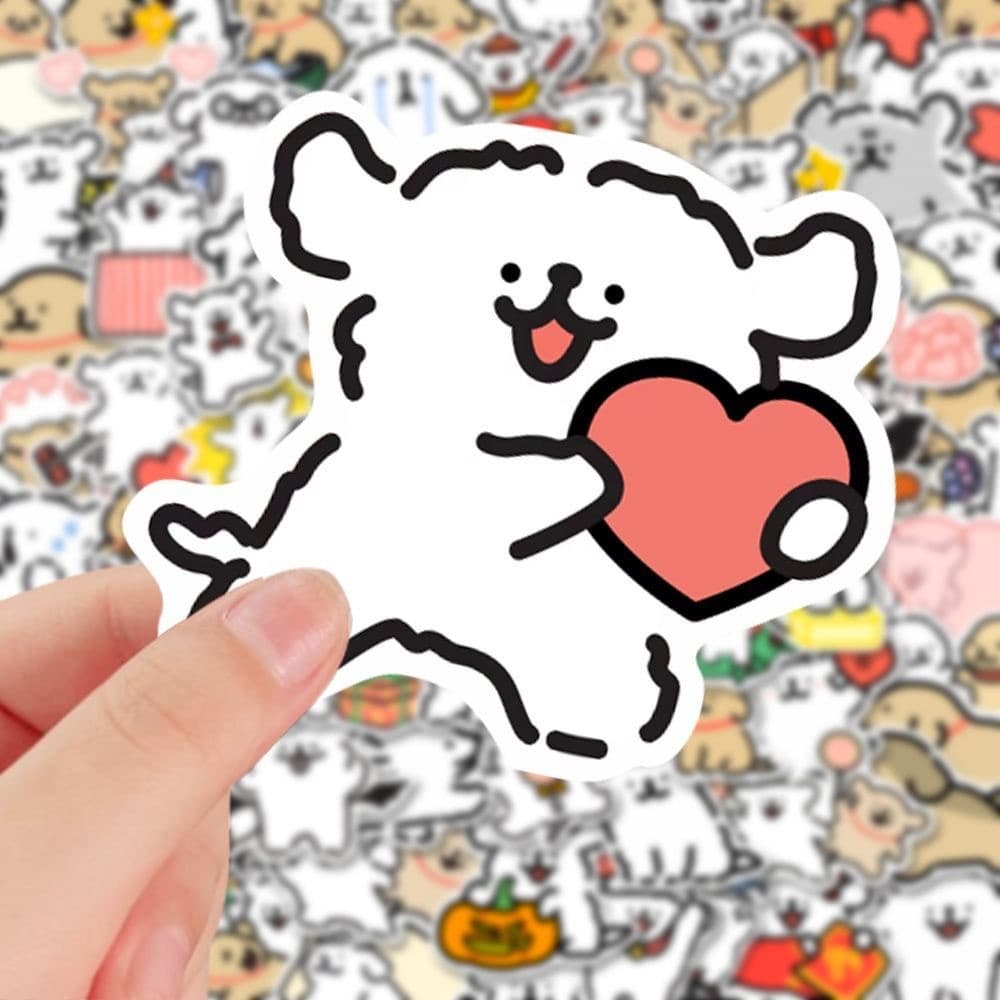 100 Folhas Conjunto De Adesivos De Cachorro Maltês , De Desenho Animado Para Notebooks E Decoração De Telefone , Decalqu