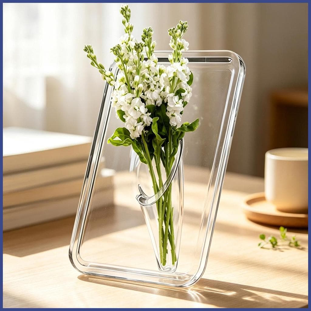 Vaso Transparente , Economizador De Espaço , Moderno , Elegante , Peça Central De Mesa , De Flores Único Para Escritório