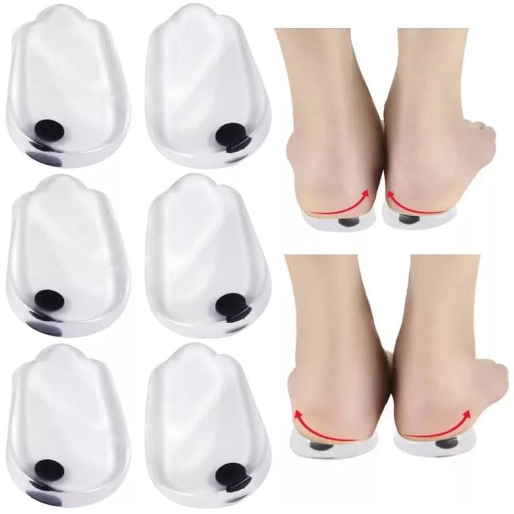 3 pares de palmilhas ortopédicas de silicone para inversão do pé, almofadas de suporte para o arco plantar com ímãs, 2 p