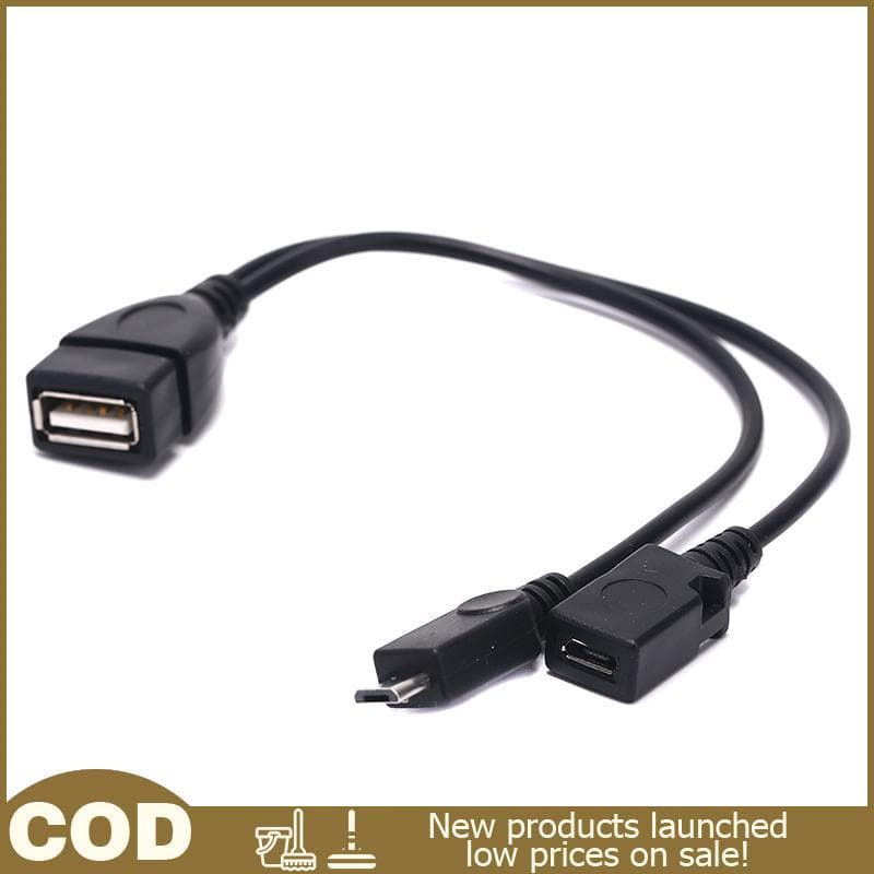 OTG Power Splitter Y Cabo Micro USB Macho Para Um Adaptador Masculino Feminino