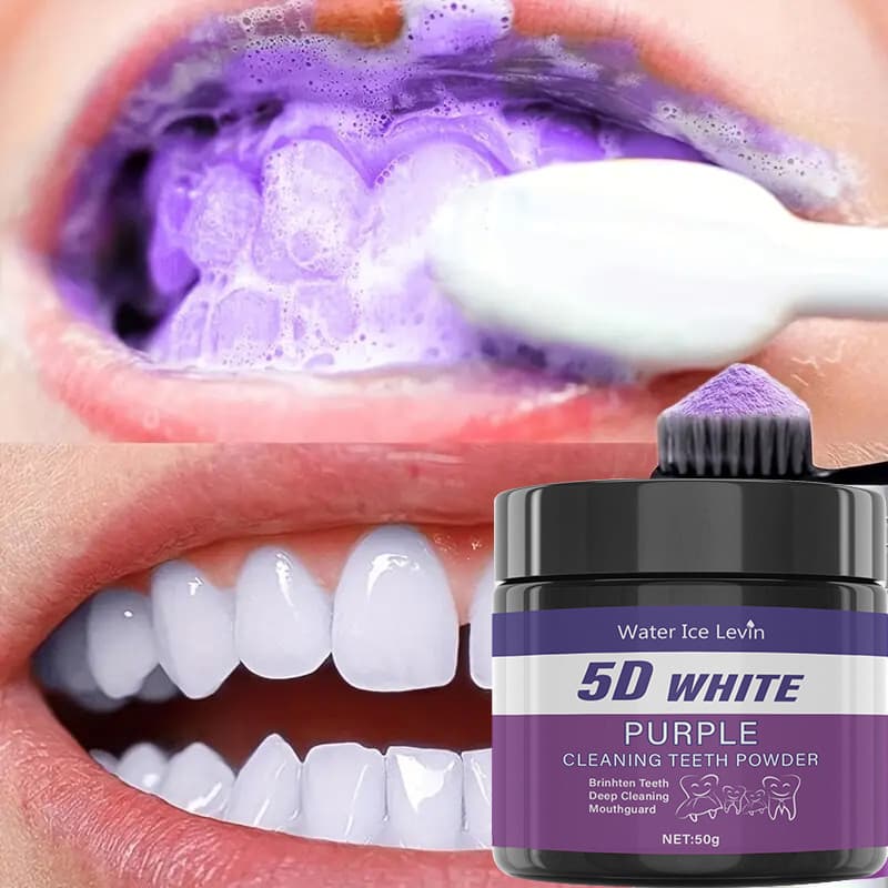 Roxo Para Limpeza De Dentes Sem Sulfato , Profundo E Polido , Clareia Os Em 5 Dias , Uso Diário Portátil