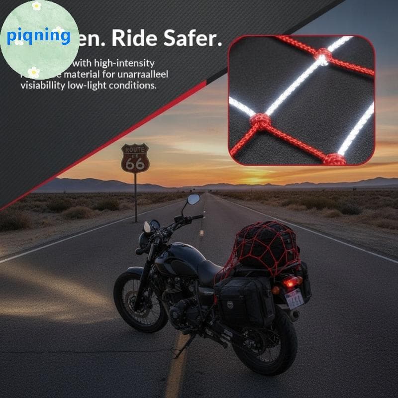 Piqning Noite Reflexiva Capacete Da Motocicleta Rede De Carga Fácil Armazenamento Para Moto E-Bike Bicicleta Diário Curt