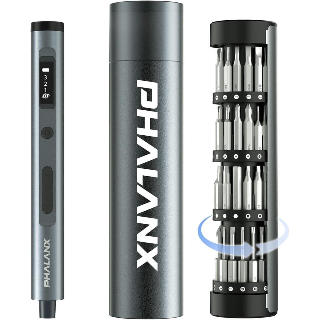 Chave de Fenda Elétrica 60 em 1, Mini Conjunto de Chave de Fenda de Precisão Sem Fio 3.7V com Suporte Magnético Rotativo