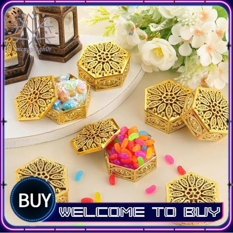 Caixas De Doces Vazadas Hexagonais , 36 Peças , Presentes De Retorno Indiano Para Recipientes Decorativos Em Massa Pooja