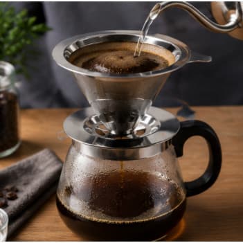 Filtro de café com filtro de aço inoxidável reutilizável