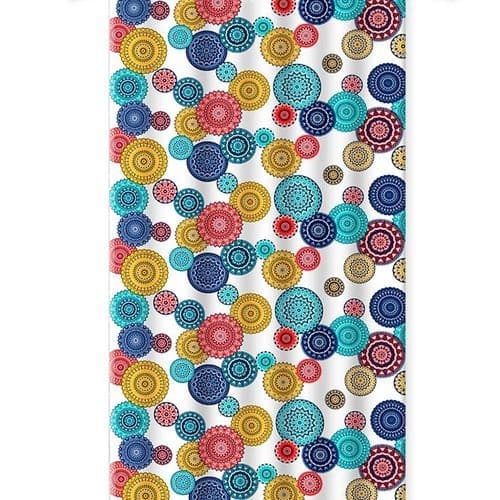 Cortina Box Banheiro Mandala Estilo Boho Gancho Resistente Impermeavel