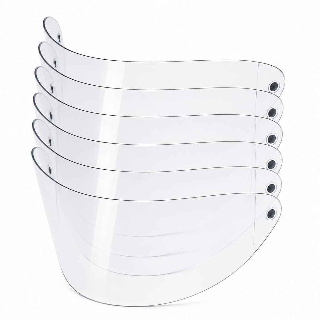 Kit 6 Viseiras Capacete Taurus San Marino Cristal 0,75mm Alta Transparencia Reposiçao Capacete Moto
