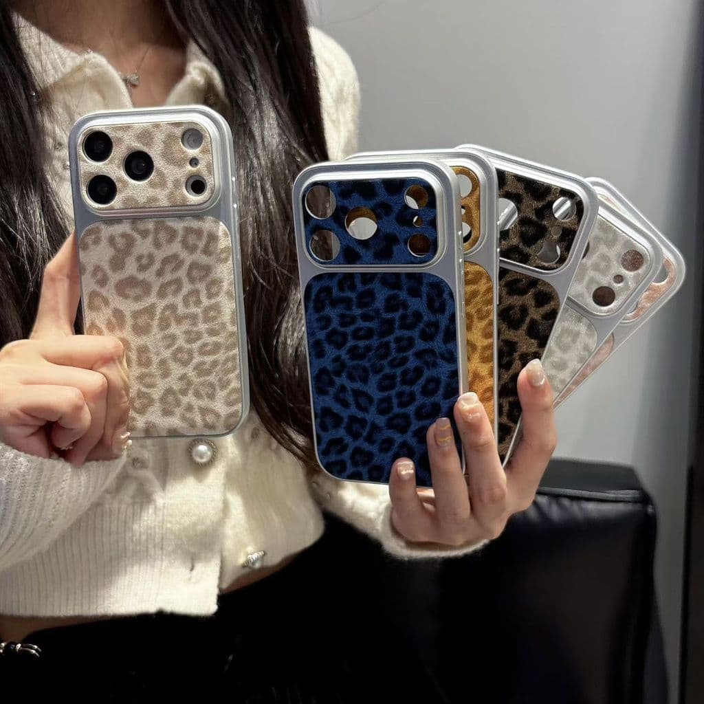 Adequado para iPhone18promax grande janela Glitter leopardo impressão caso de telefone Apple 17 capa protetora 16