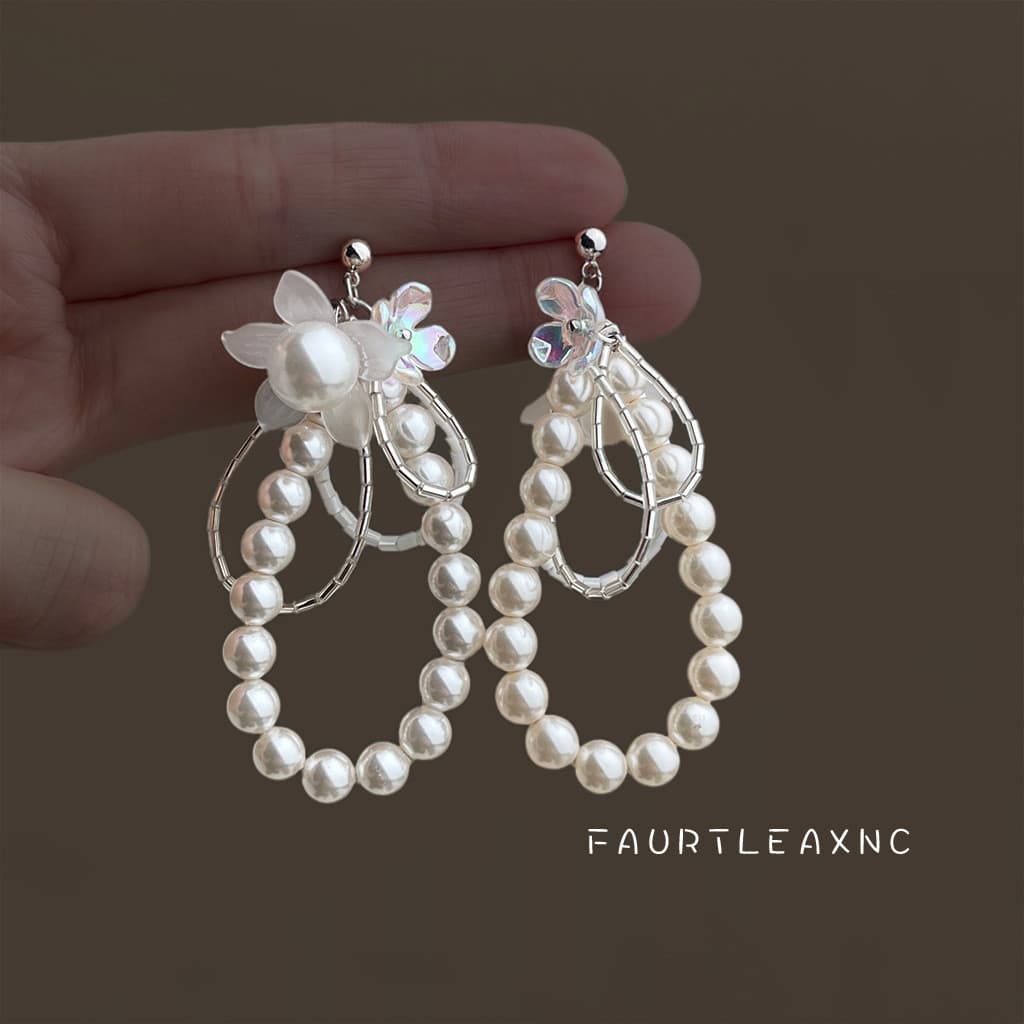 Estilo passarela ~ elegante High-End artesanal brincos de flor geométrica elegante Original Designer brincos