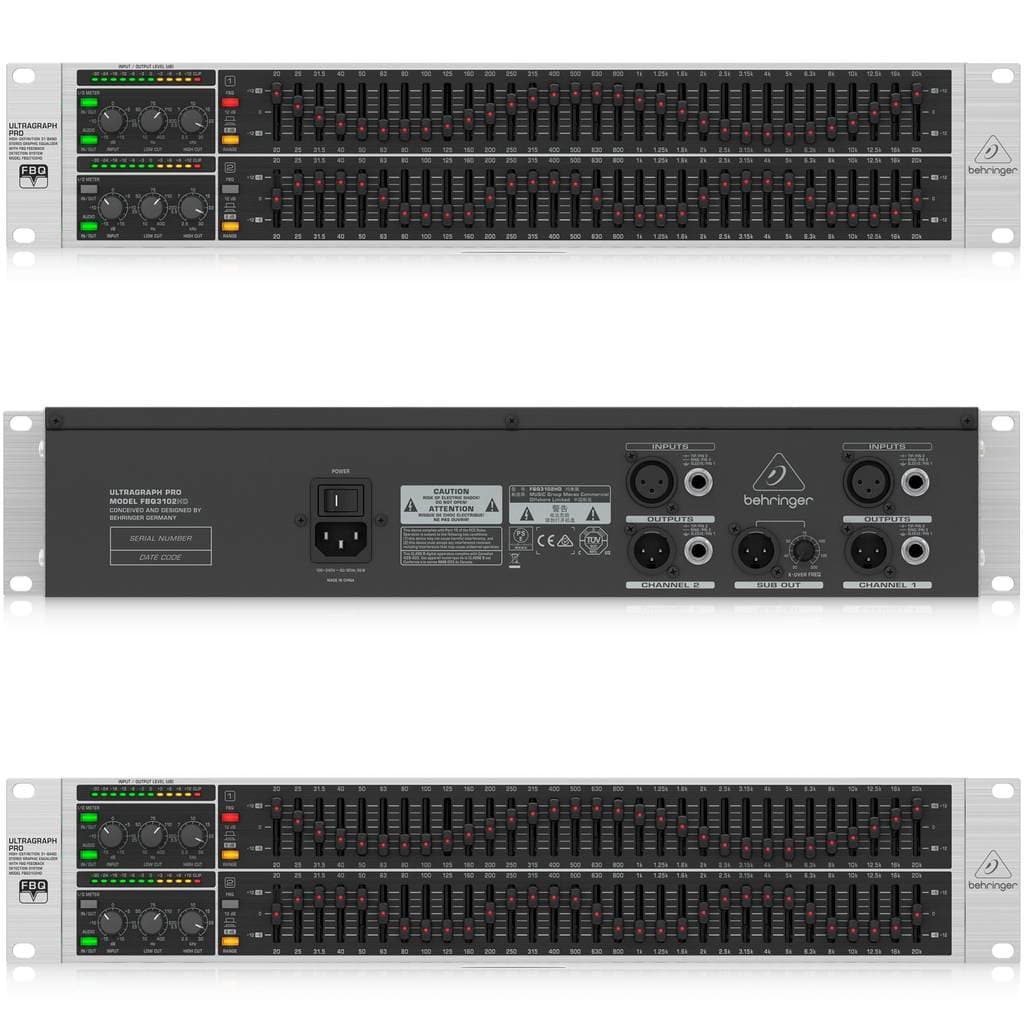 Equalizador De Áudio Behringer Fbq3102hd Gráfico 31 Bandas