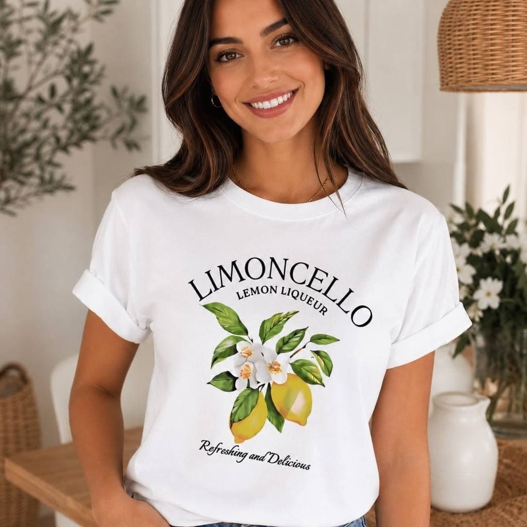 Camiseta Feminina Limoncello Drink Lemon T-Shirt 100% Algodão Tendência Moda Feminina
