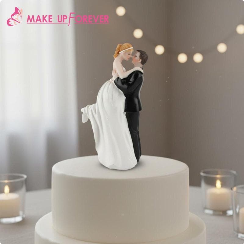 [Shining1] Topper De Bolo De Noiva E Noivo Estatueta De Casal De Casamento De Resina Reutilizável Para Aniversário , Fes